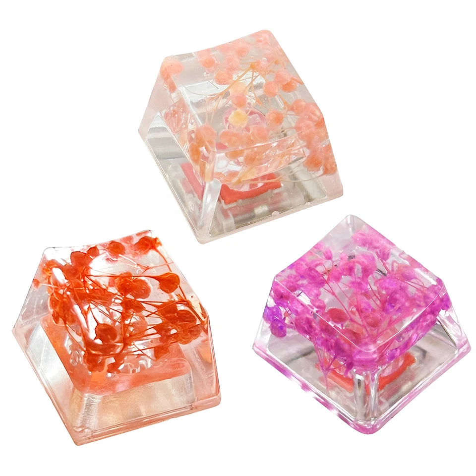 Artisan Epoxy Resin Keycap with Dried Flowers