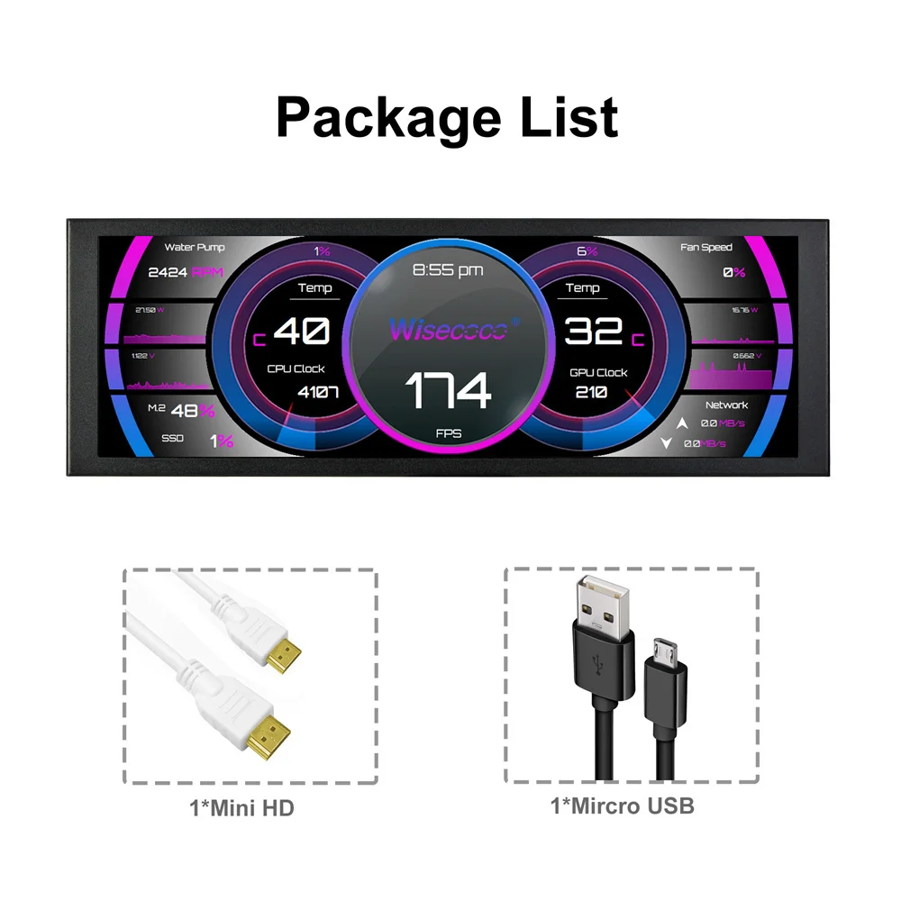 Newest 7.9 Inch Long Strip LCD Screen Second Monitor: 작업 효율성 및 가상화 극대화