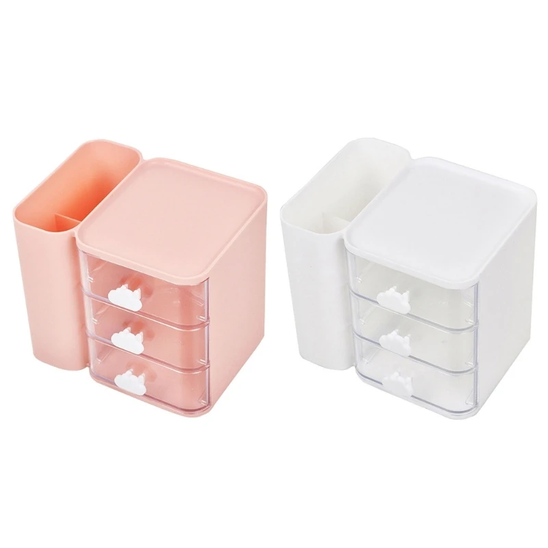 

Office Desk Organizer with 3 Storage Drawer Multi-purpose Pen Organizer Cosmetics Organizer Makeup Tool Storage Dropshipping