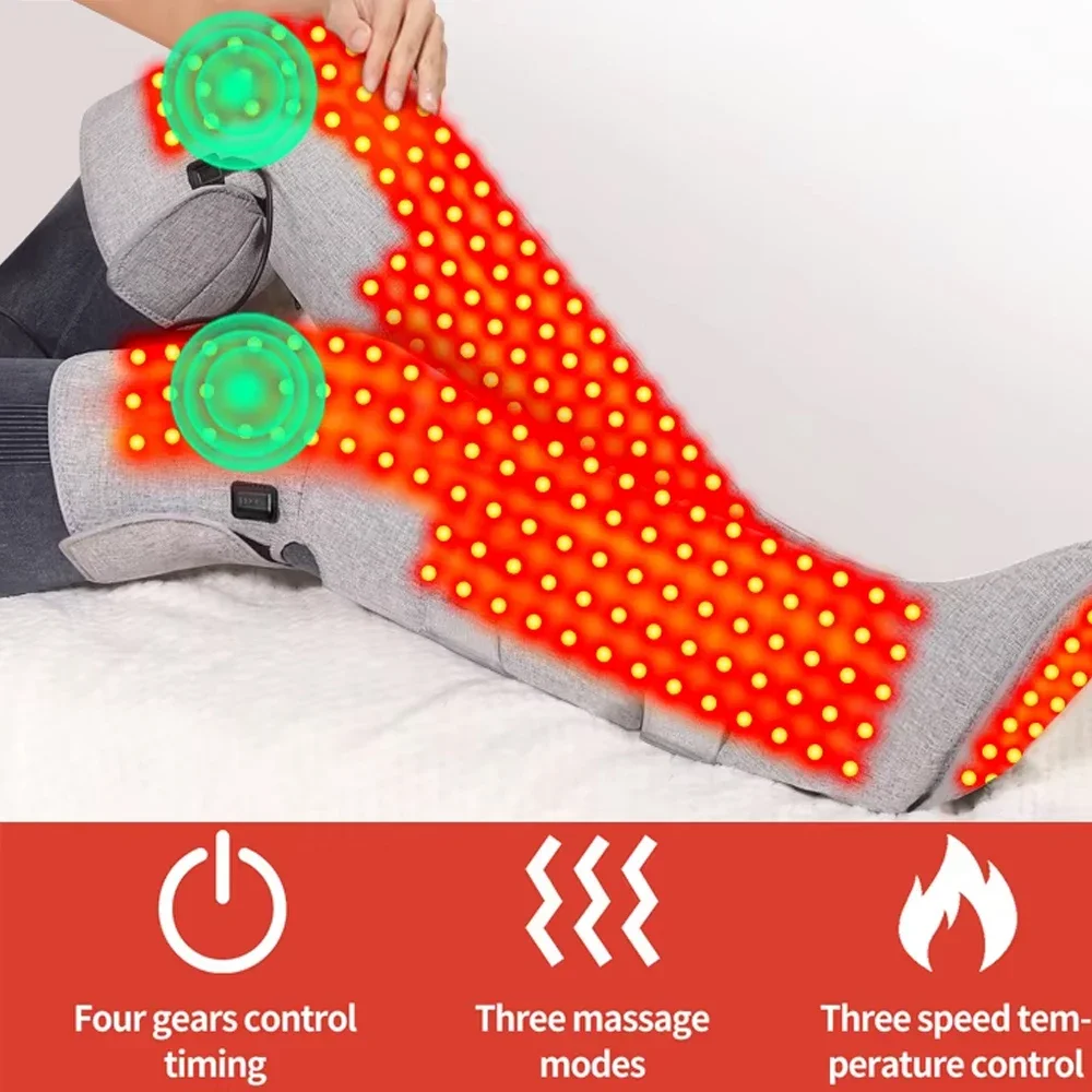 Electric Foot Massage Red Light Therapy Heating Leg Foot Wrap Hot Compress Arthritis Warm Increase Blood Circulation Foot Care