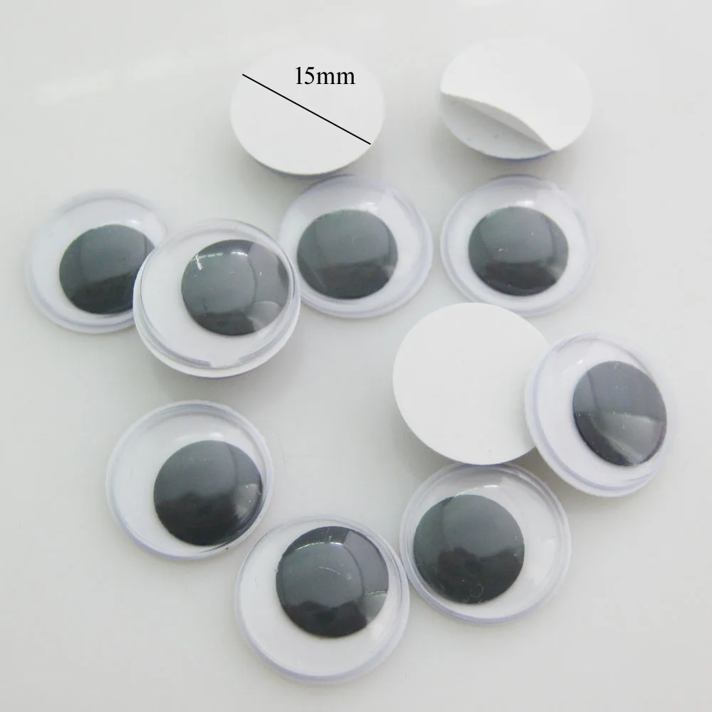 NBNLGO Multisizes 4mm-24mm Round Adhesive Dolls Wiggly Eyeballs 100Pcs/Lot DIY Arts Drawing Eyes Decoration