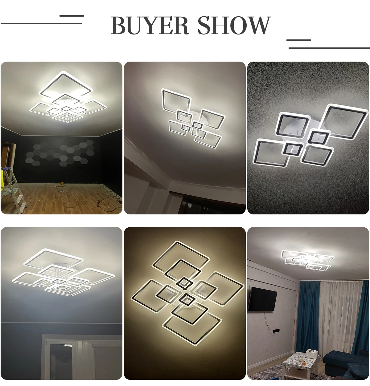 Modern Nordic LED Pendant Light - Square Ceiling Chandelier for Home Decor