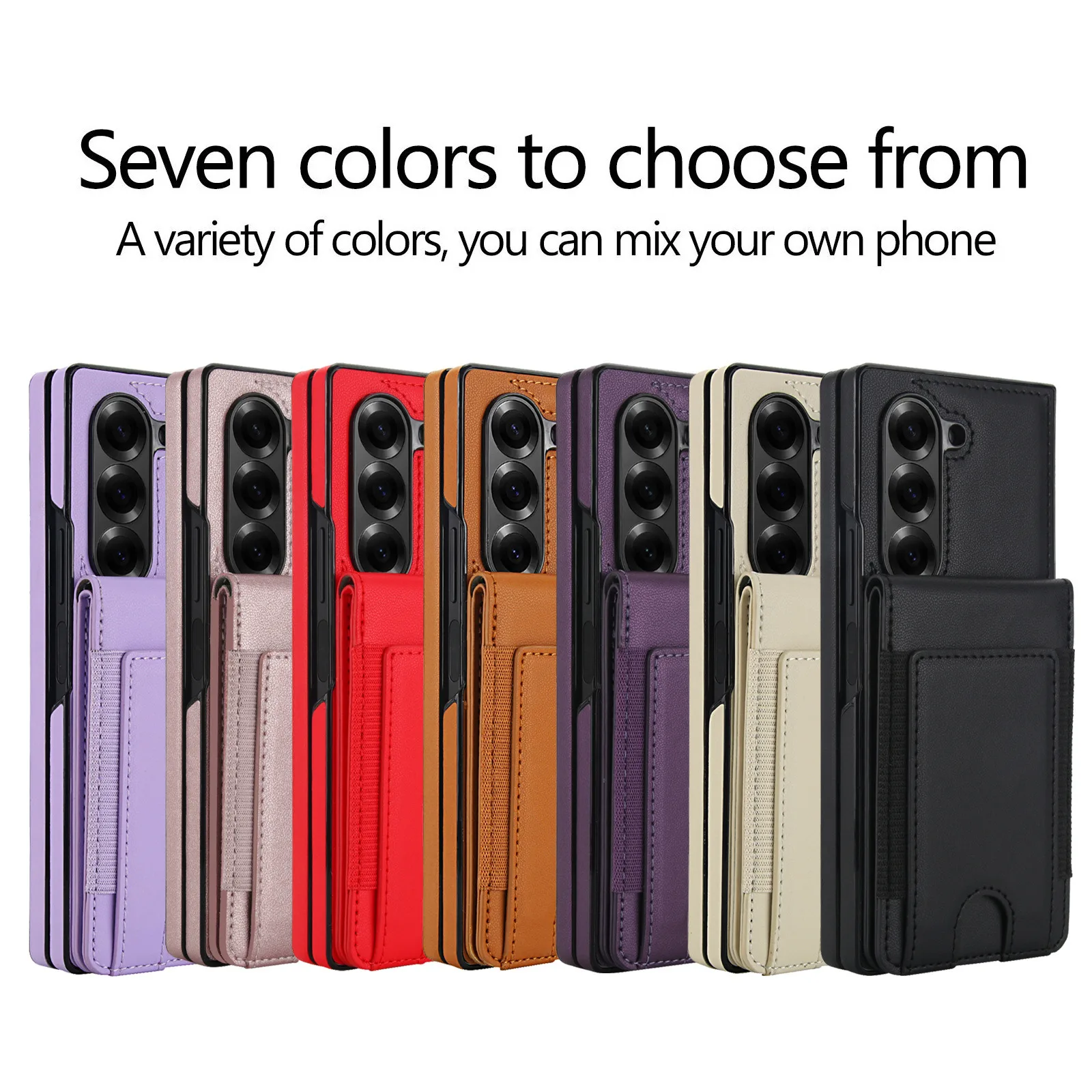 Luxurious Leather Foldable Phone Case with Screen Protector and Kickstand, Enhanced Drop Protection