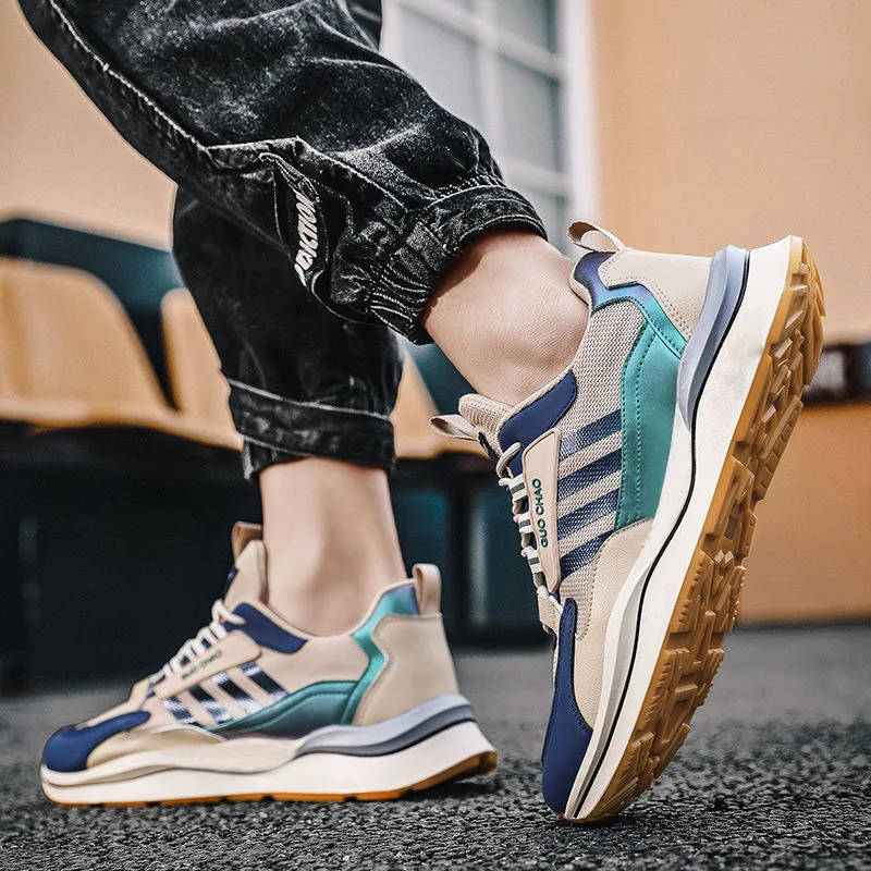 

Men's Sports Shoes 2023 Summer New Running Shoes Fashion Korean Version Casual Trendy Shoes Flying Woven Breathable Men's Shoes