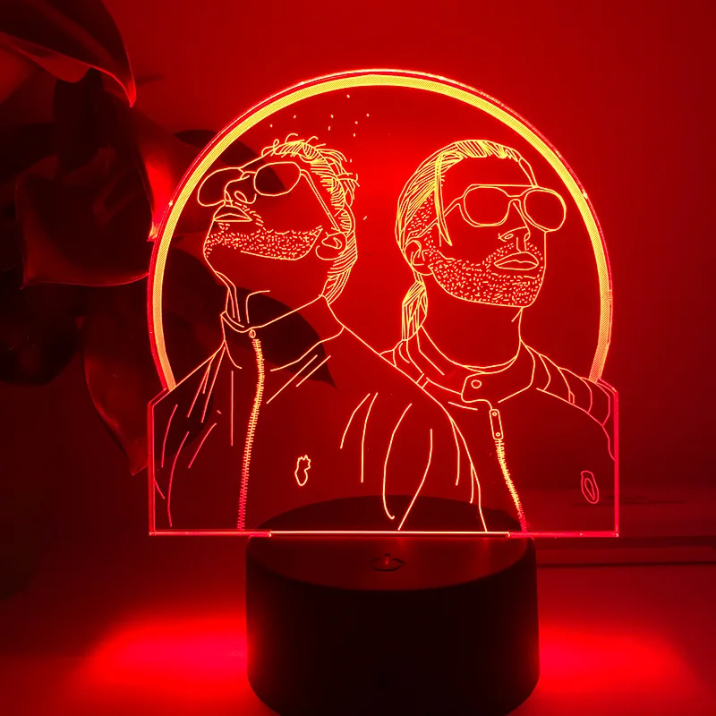 night lamp 3D LED Night Light French Rap Group PNL Home Decor Bedroom Cartoon Table 16Color Changing Touch Lamp For Fans Gifts Light motion sensor night light