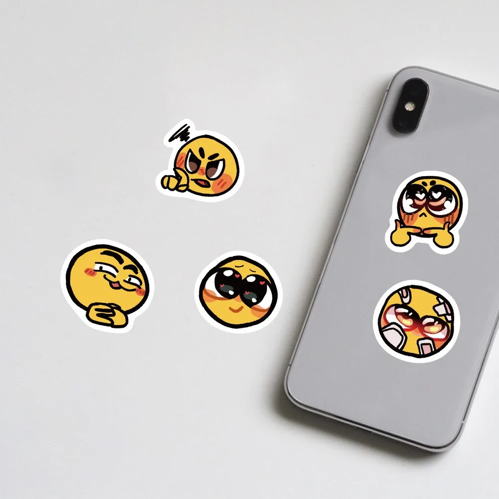 50 Stück süße lächelnde Gesichter Cartoon lustige Aufkleber Kawaii kreative wasserdichte Aufkleber für Laptop Gepäck DIY Kind Telefon Briefpapier – Detail 7