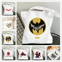 Batman-Man Women Canvas Shoulder Bag Female Tote Handbag Large Capacity Shopping Bags Fashion Girls Handbags Reusable Purse Gift 1