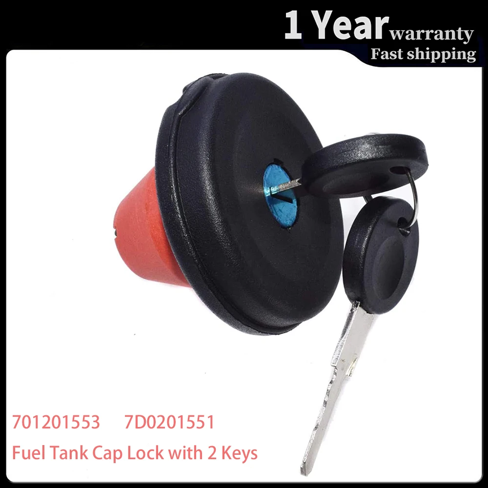 701201553 7D0201551 Fuel Tank Cap Lock With 2 Keys For Vw T4 Vw Caravelle T4 1990-2003 Seat Alhambra Car Accessories
