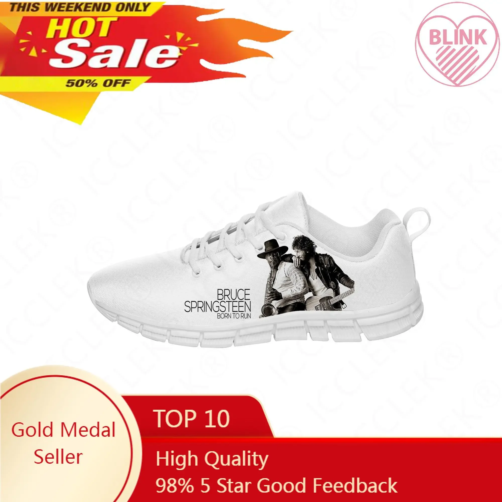 

Born To Run Sneakers Bruce Springsteen Mens Womens Teenager Casual Shoes Canvas Running 3D Printed Shoes Lightweight shoe