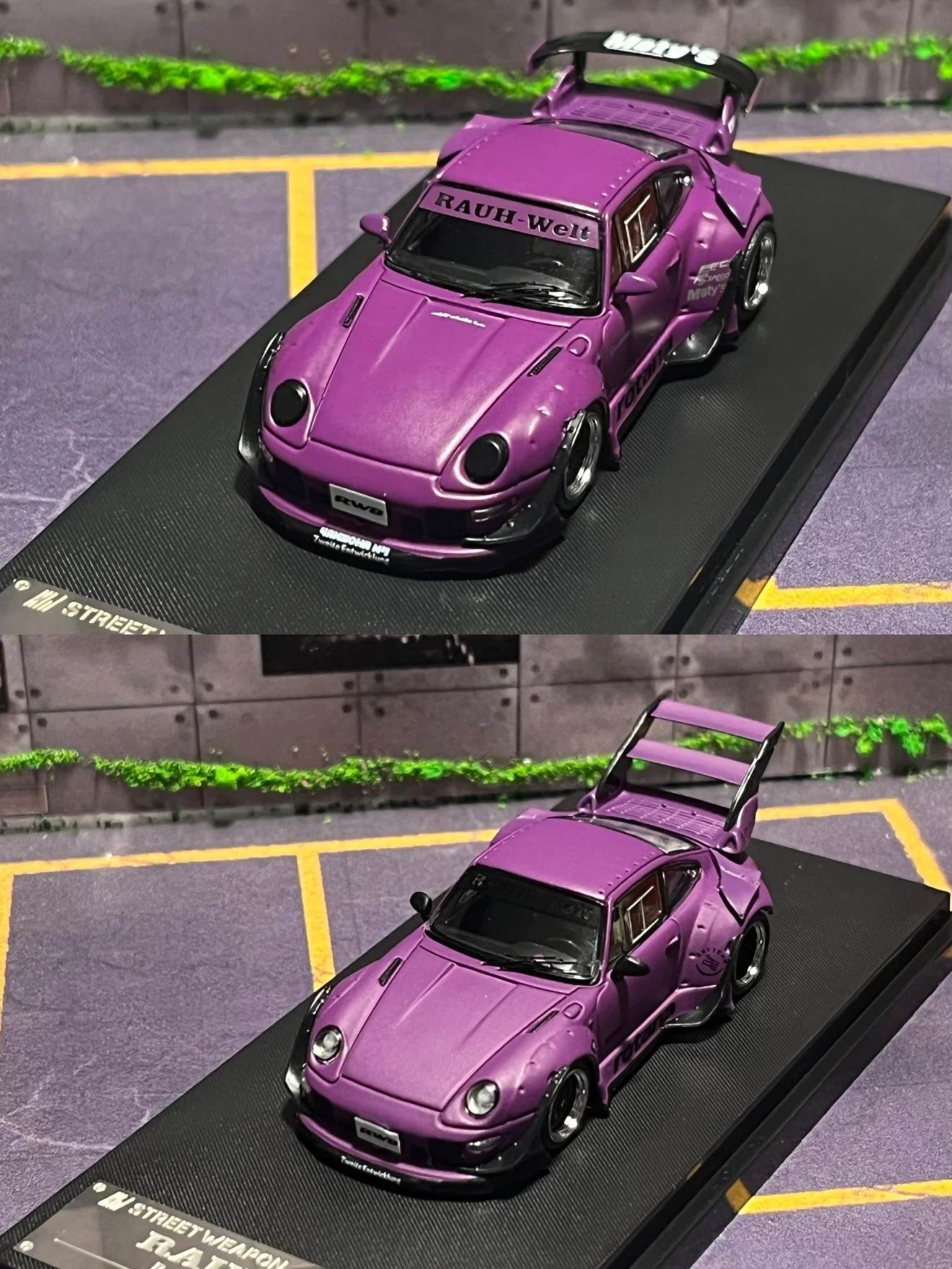 Street Warrior 1:64 Modello Auto Porsche 993 RWB Energy Painting - Diecast Metallico - Collezione Limited