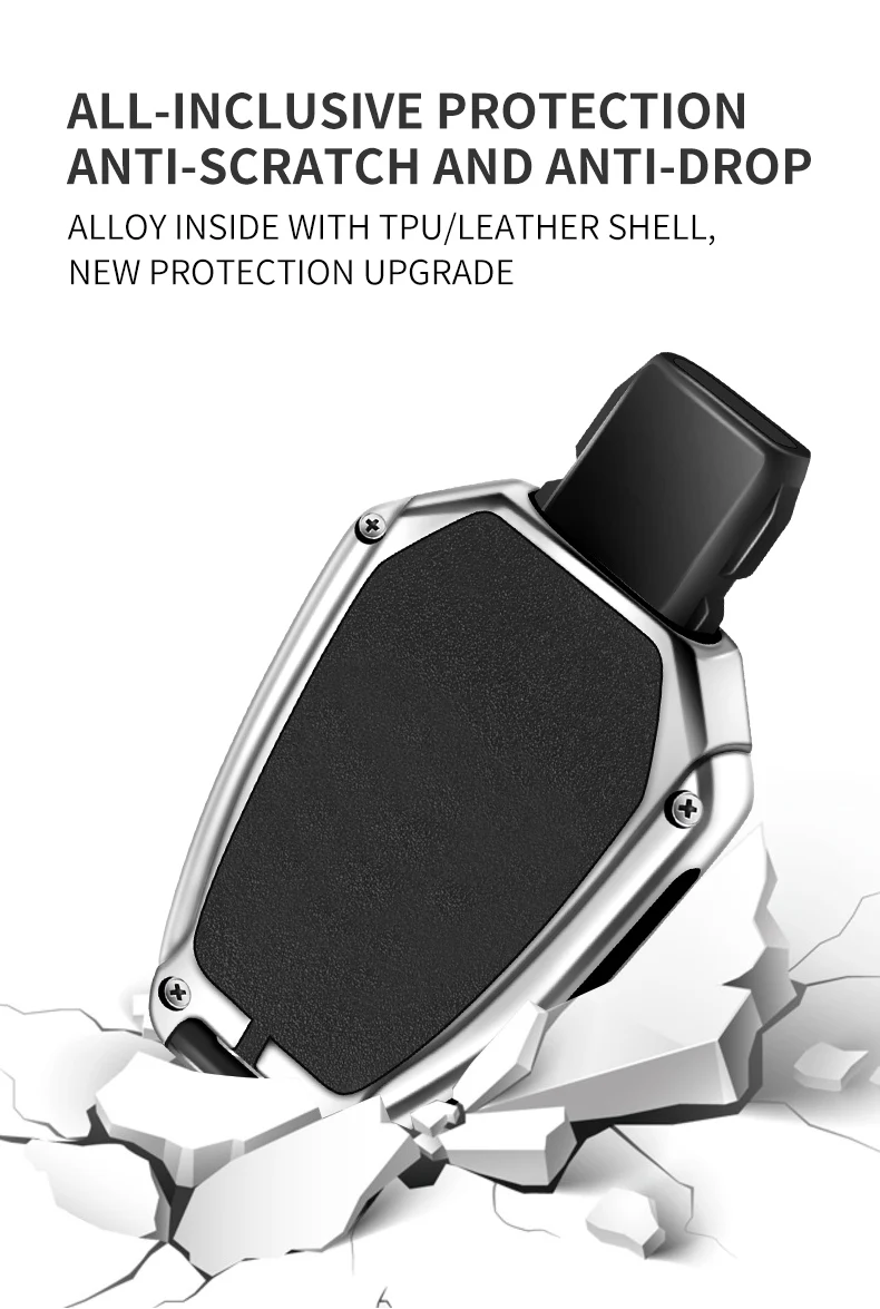 Custodia per chiave A distanza per auto in lega di zinco Shell Fob per Mercedes Benz A B C classe E GLA CLA GLC CLS W204 W221 W205 W176 W212 W463 AMG - Sa00f3ce84a274f62996a7d6839997bb9I