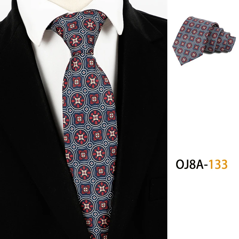 Mode 8CM Herren Krawatte Druck Muster Klassische Krawatten Für Mann Bräutigam Handfeel Polyester Krawatte Business Hochzeit Zubehör – Detail 9