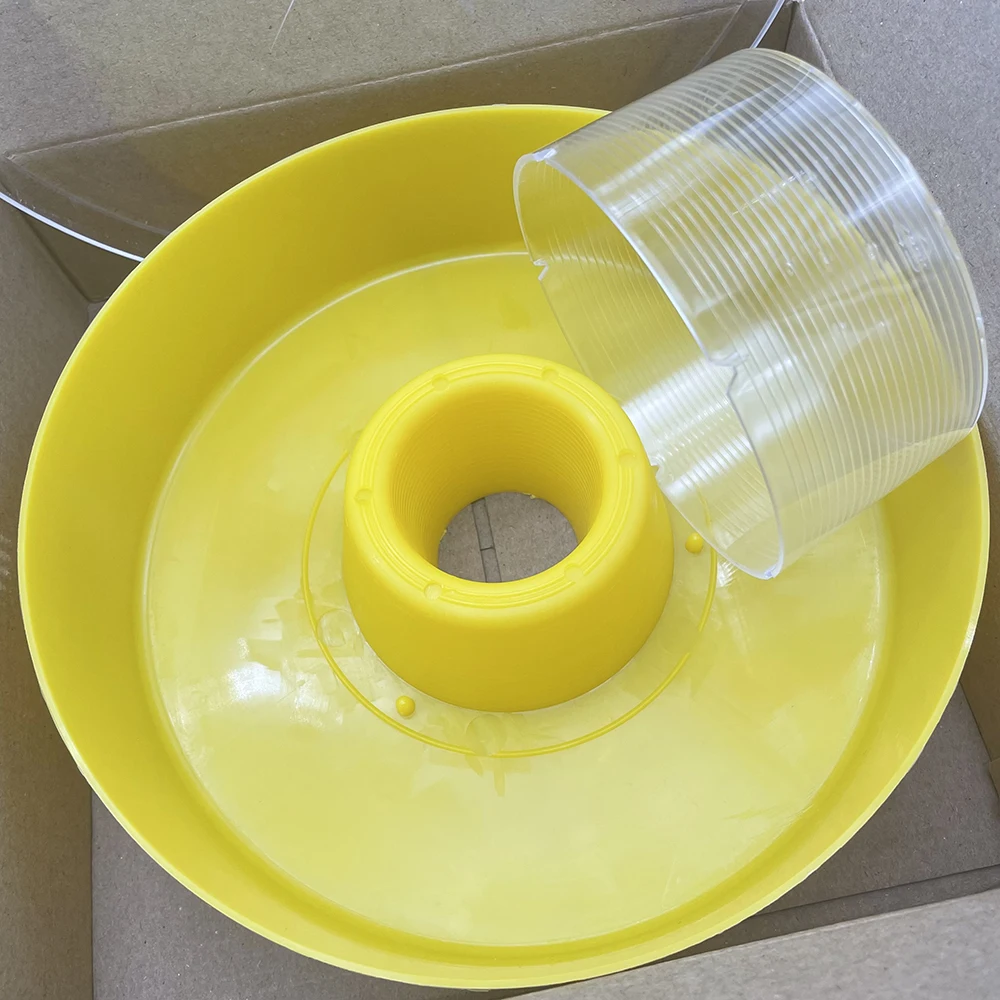 2PCS Beekeeping Honey Bee 1L Capacity Feeder Tank Watering Suger Fast Feeding Trough Round Plastic Bee Farm Tools Supplies