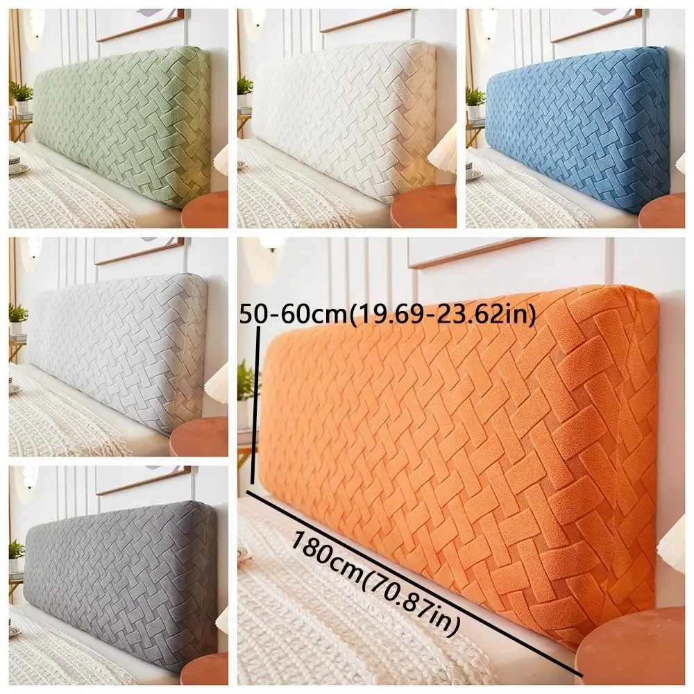 Practical All Inclusive Bedhead Dust Cover Jacquard Solid Color Headboard Covers Universal Fit Soft Protector Cover Bedroom