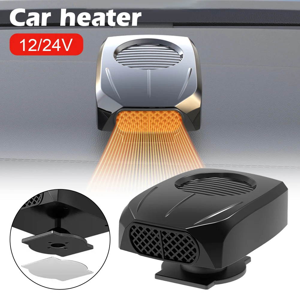12V 24V Car Heater 2 In 1 Car Windshield Fast Heating Defrost Defogger 360 Degree Rotation Auto Heater for Interior Accessories