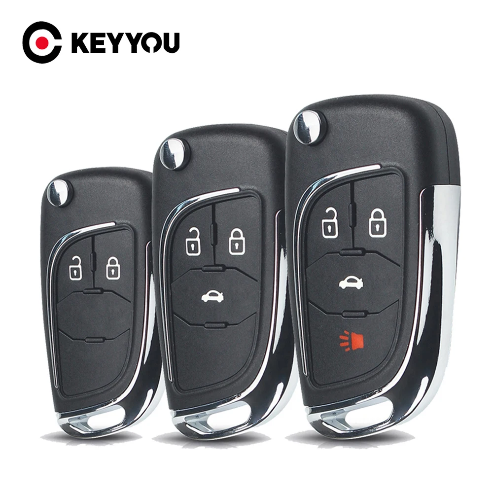 

KEYYOU 10X Modified Remote Car Key Shell For Chevrolet Lova Aveo Cruze 2/3/4/5 Buttons For Opel Vauxhall Insignia Astra Mokka