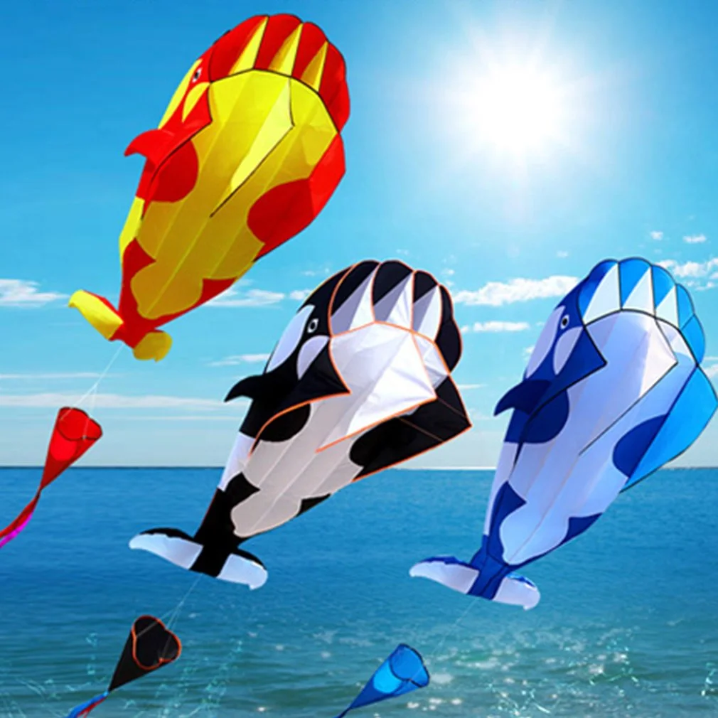 3D Huge Frameless Soft Parafoil Giant Killer Whale Kite With 30m Kites String 3D Software Kite Outdoor Entertainment