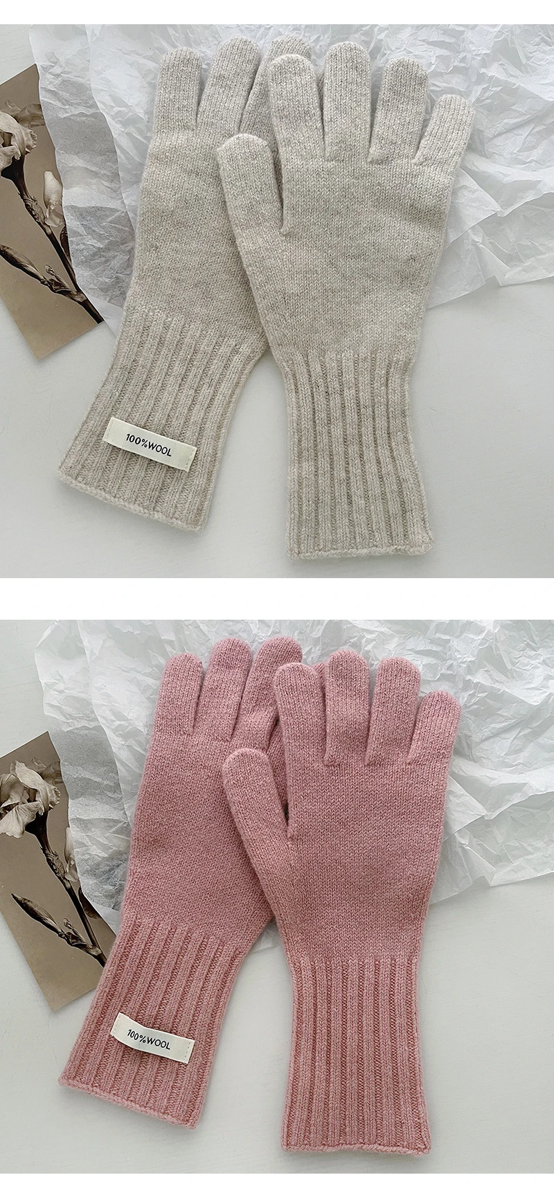 100 % Wolle Handschuhe Dame Touchscreen Finger Loch Winter Herbst Frauen Warme Handgelenk Länge Klassische Gestrickte Handschuhe Weibliche Handschuh 2025 – Detail 4