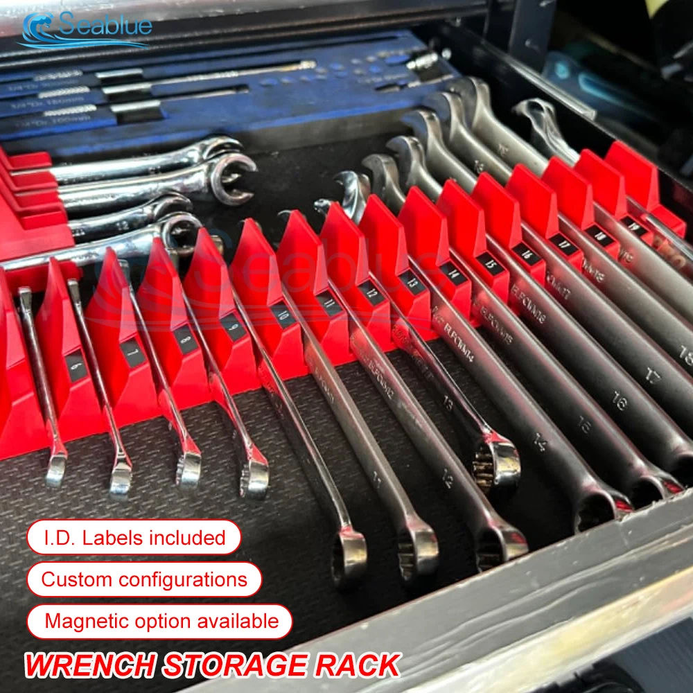 Large Wrench Rack 10Pcs Multifunctional Compact Wrench Holder Rack Magnetic Modular ABS ...