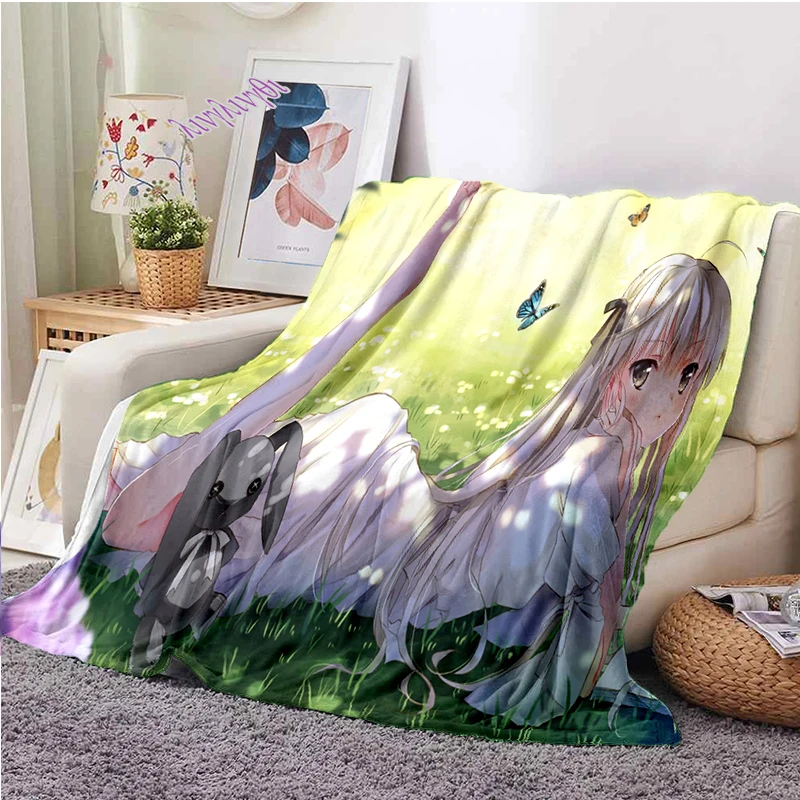 

Animation Cartoon Beautiful Girl Creativity Customized Printed Blanket Super Soft Flannel for Sofa Bed Yoga Blanket