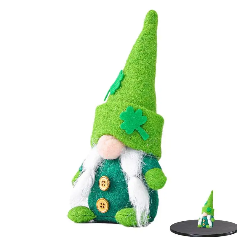 St Patricks Day Gnomi Shamrock Irish Vassoio A Strati Decor Green Leprechaun Nano Senza Volto 21Cm/8.26 Pollici Shamrock Ornament Green