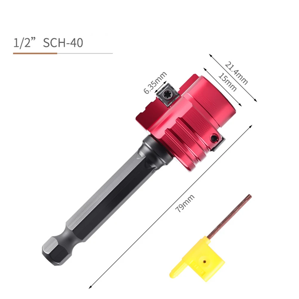 1pc PVC Pipe Reamer 6.35mm Hex Shaft Plumbing Tool PVC ABS Drain Water Pipe Joint Tool Drill Bits Clean Cement Remnants Tools