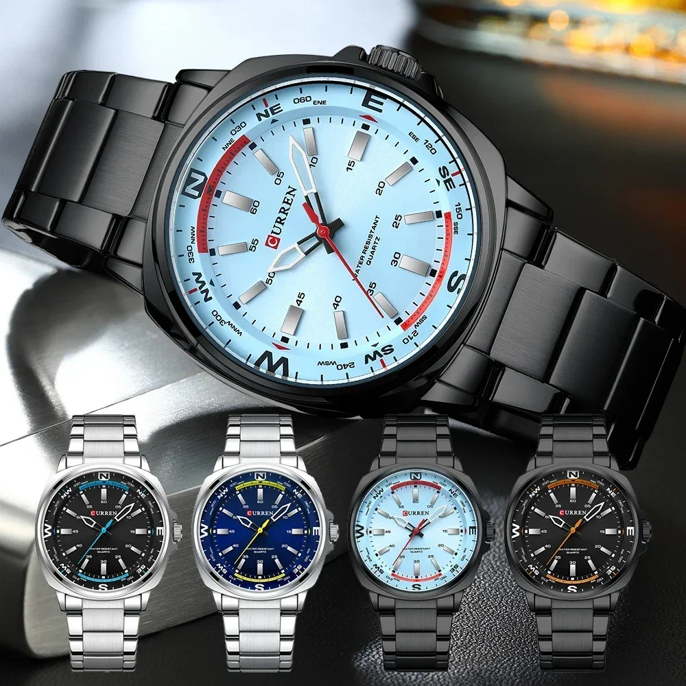 CURREN New Watches for Men Top Brand Luxury Fashion Business Quartz Men’s Wristwatch Stainless Steel Waterproof Sports Clock 2