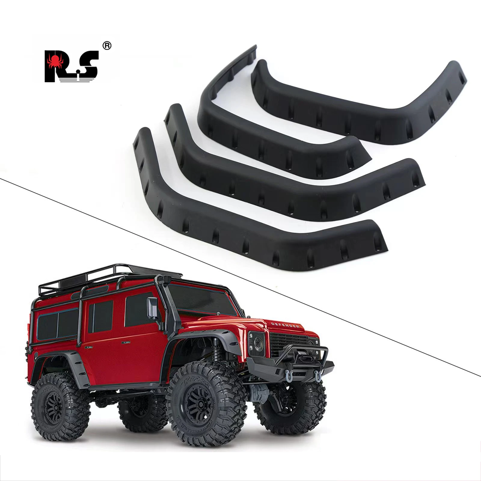 

RS RC Plastic Body Shell Wheel Eyebrow Fender Flares Side Guard for TRX4 Defender 1/10 RC Crawler Car #8017 Upgrade Parts