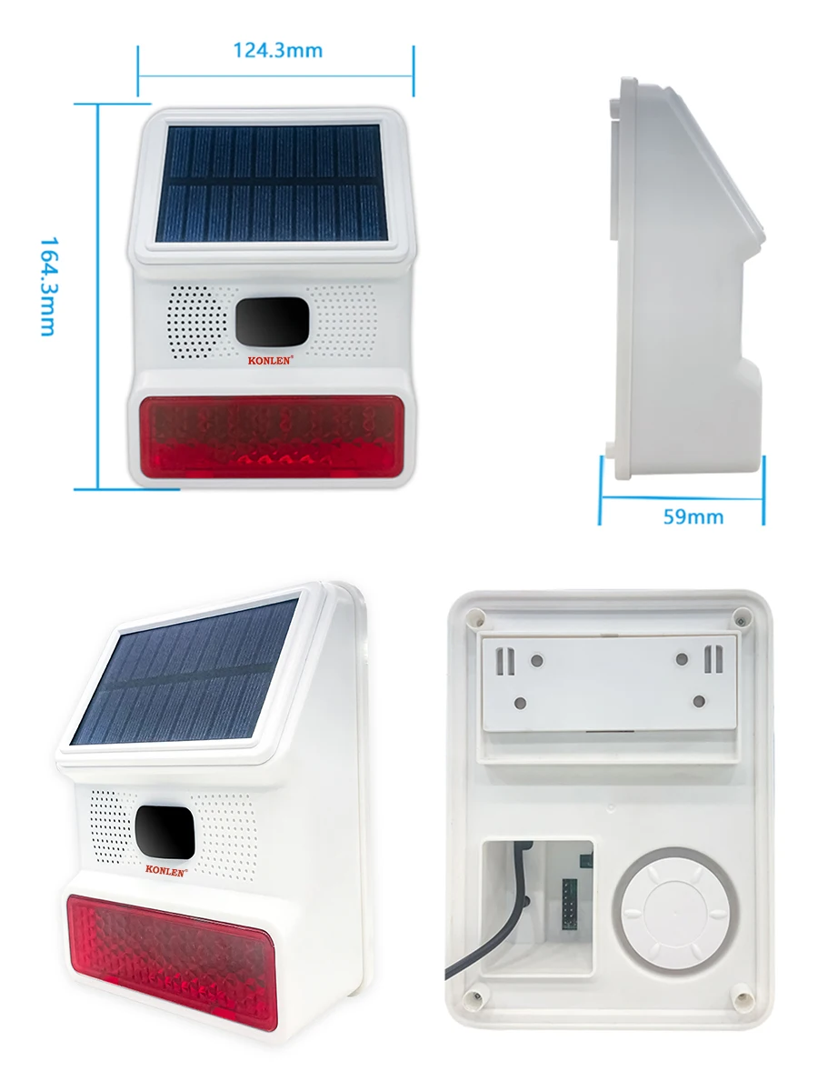 433mhz Strobe Solar Siren Outdoor Wireless Burglar Home Alarm System Kit Securit
