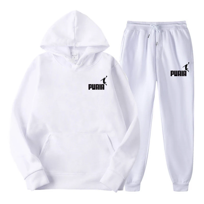 Solid Color Men's Women's Hoodie Jacket Fashion Street Casual Sets Autumn Winter Fleece Sportswear + Pants 2024 Multicolor Suit
