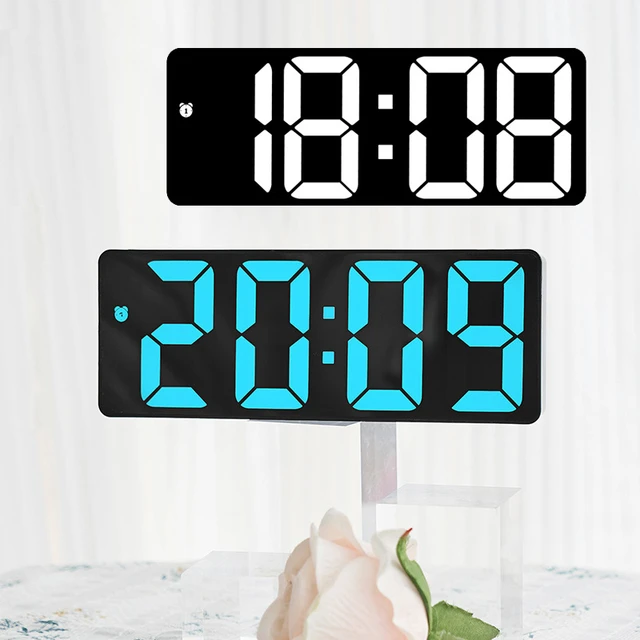 Reloj Despertador Digital Con Pantalla Led, Reloj Electrónico Con Pantalla  De Gran Número, Relojes De Mesa Digitales Con Función De Control De Voz -  Despertadores - AliExpress