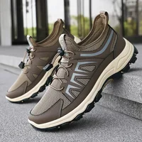 Men's Running Shoes Breathable Mesh Soft Bottom Comfortable Sports Sneakers Fashionable All-Match Cross-Border Slip-On