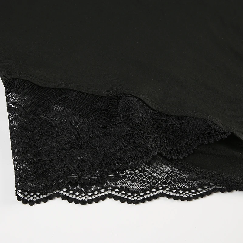 Black Backless Sleeveless V Neck Skinny Sexy Tank Bodysuit Women Lace Patchwork Elegant Rave Bodys Camisole