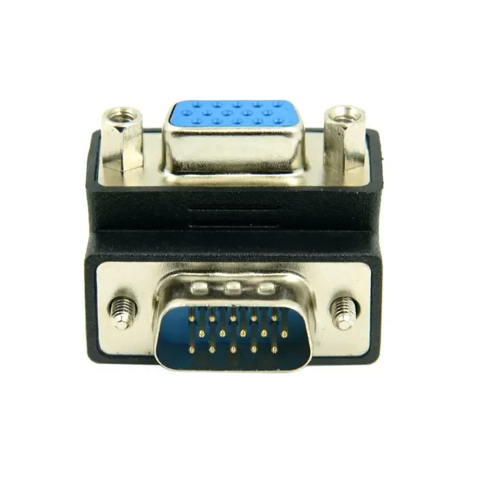 1pcs 90 Degree Up Down Left Right Angled VGA SVGA Male To VGA 15Pin Female Monitor Adapter for PC Laptop TV