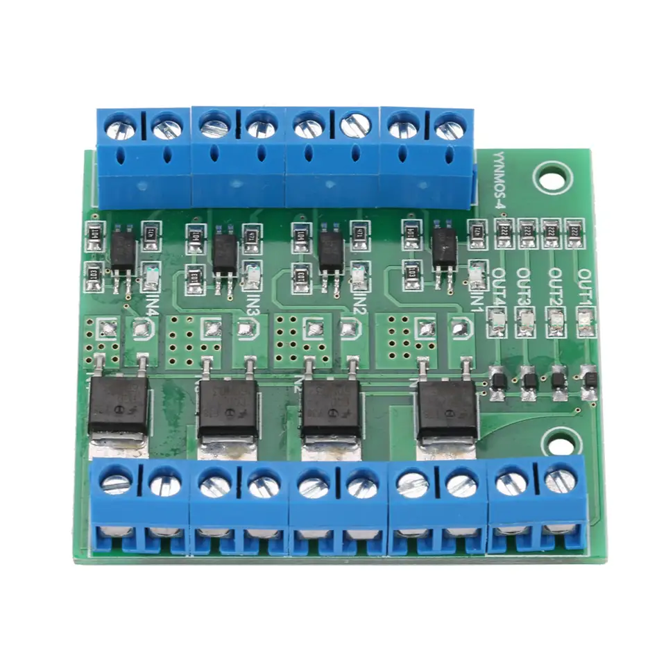 PWM MOS FET Module MOS Tube Module PWM 4-Channel MOS FET Module PLC Amplifier Circuit Board Driver Module 3-20V to 3.7-27VDC 10A image 1