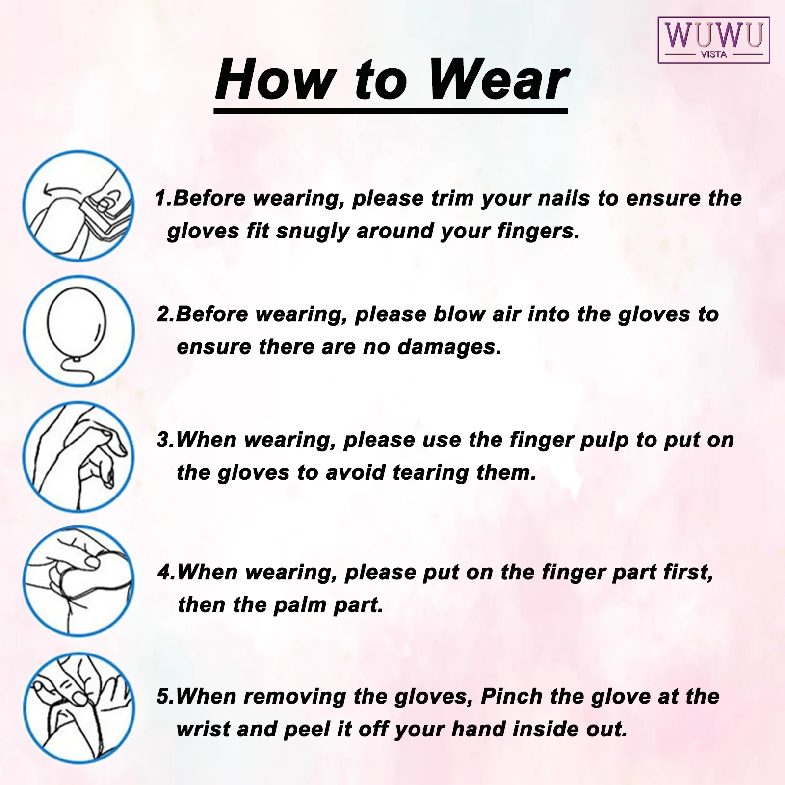 WUWUVISTA 30pair Individually Packaged Disposable Nitrile Gloves New Food Grade TPE Latex Gloves Non-Slip Gloves Wax Accessories 5