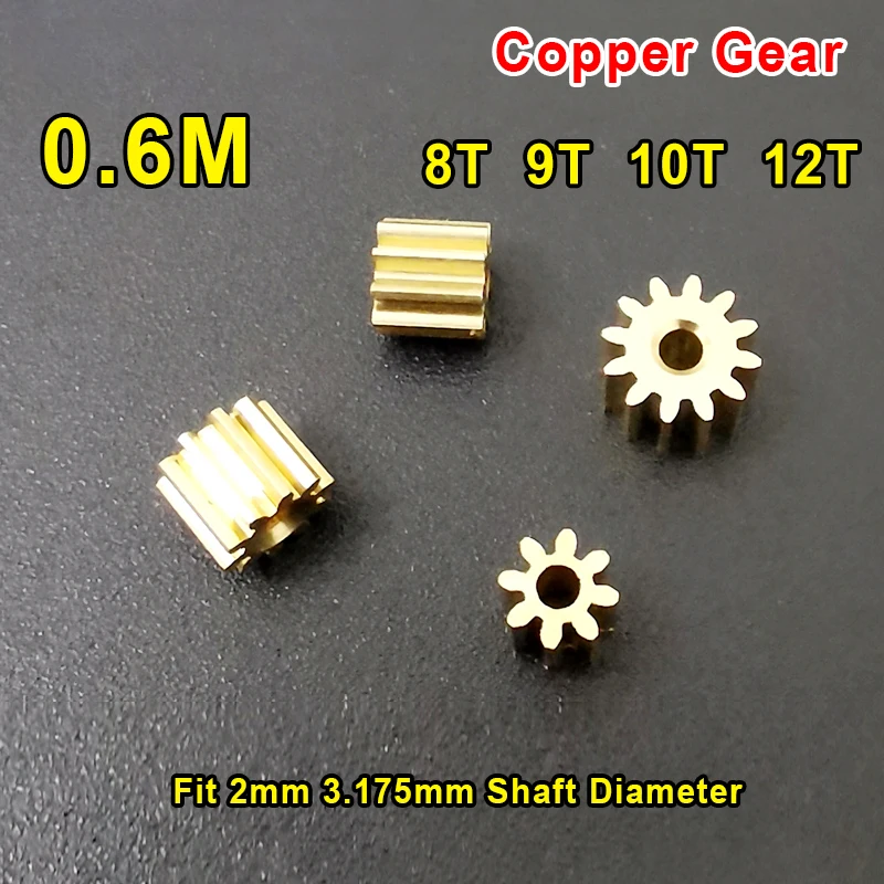 10Pcs 12T Copper Gear 380/390 Motor Metal Pinion Shaft Hole Diameter 2.3mm 