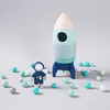 Baby Silicone Blocks Building Rocket Toy Model Building Block Teether Toy Food Grade Silicone Children Chew Toy Baby Accessories 5