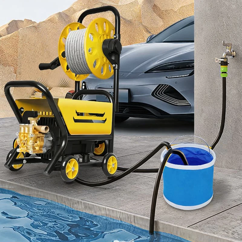 220V 1800W 180Bar 고압세척기 휴대용 전기세척기 10m 호스 3가지 분사모드 자동온오프 자동차세척기 가정용 차 바닥 세척용