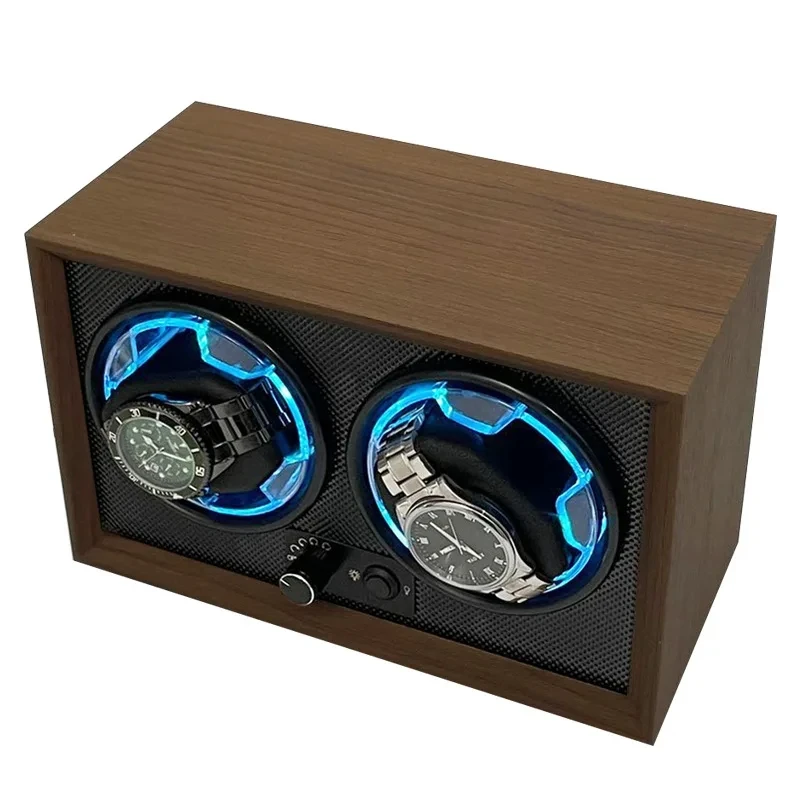 Luxury Wooden Automatic Watch Winder Box for 2 Watches with Silent Motor, Multiple Rota... - SKU LAWW1517 - UGI Packaging