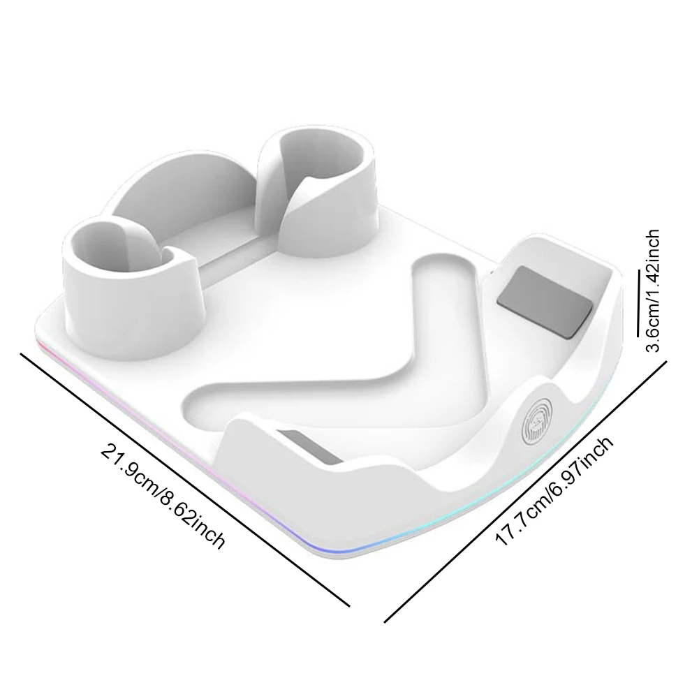 Charging Dock for Meta Quest 3S VR Headest Fast Charging Station with RGB Light Charging Stand for Meta Quest 3S/3/2 VR Headset
