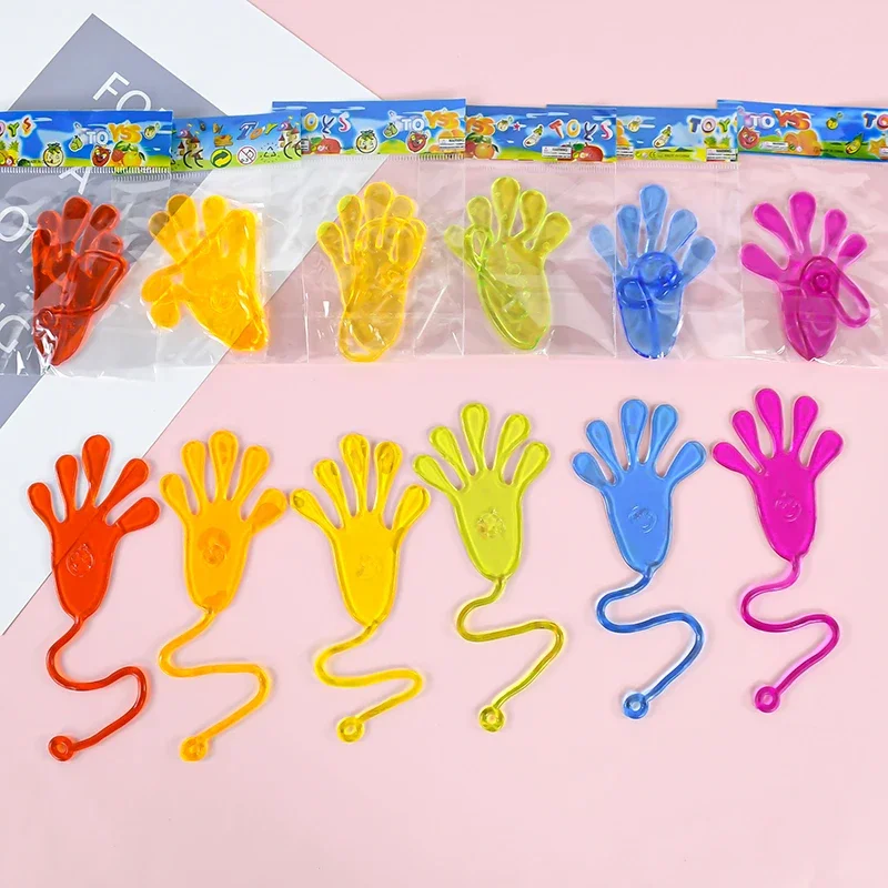 

10-20 Pcs Kids Funny Sticky Hands Toy Palm Elastic Sticky Squishy Slap Palm Toy Kids Novelty Gift Party Favors Supplies