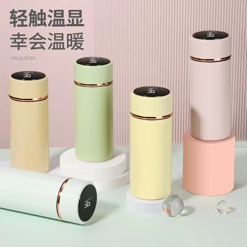 

Pocket temperature measurement and insulation cup, compact and portable, girl's water cup, double-layer stainless steel intellig