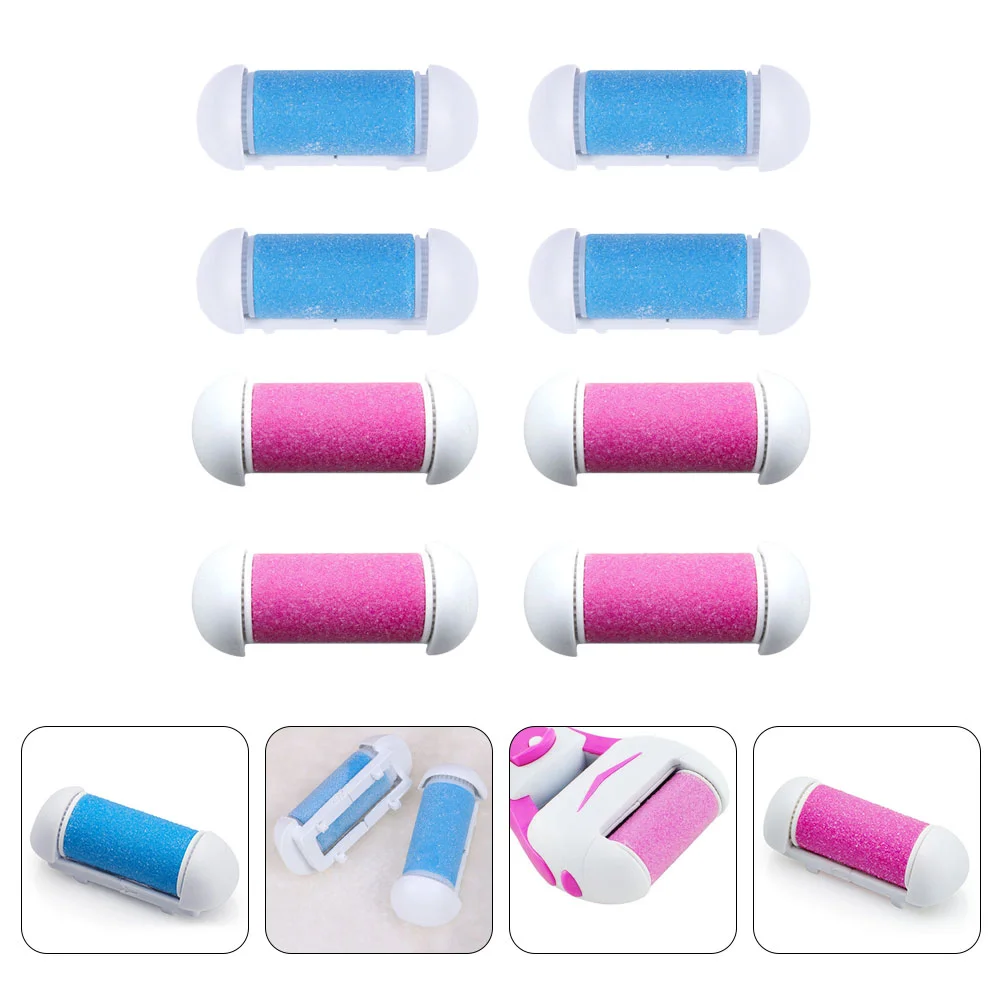 

8 Pcs Foot Grinder Replacement Head File Roller Heads Pedicure Accessory Care Tool Corundum Rollers