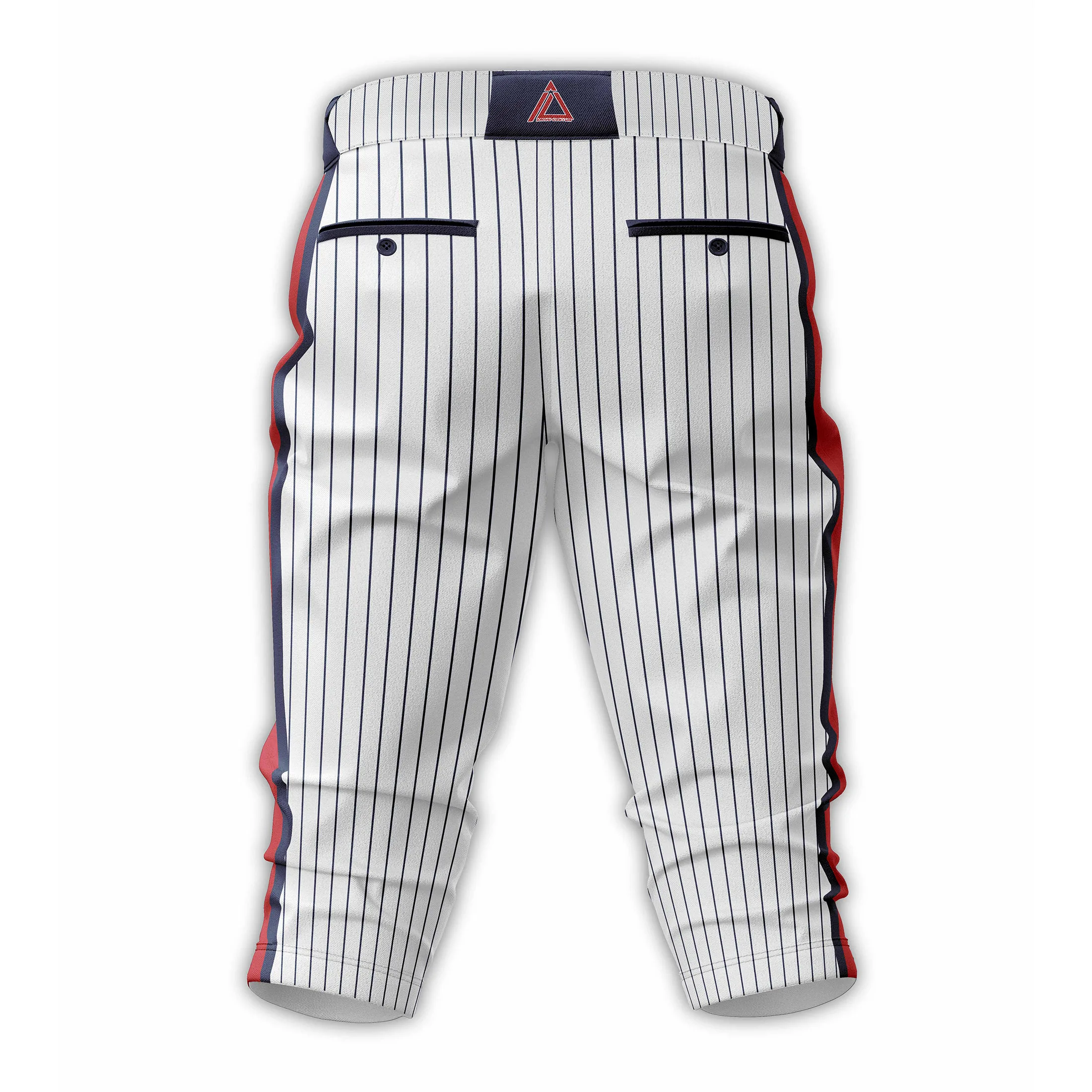 Striped Baseball Pants with Moisture Wicking Fabric and Zipper Fly for Professional Player