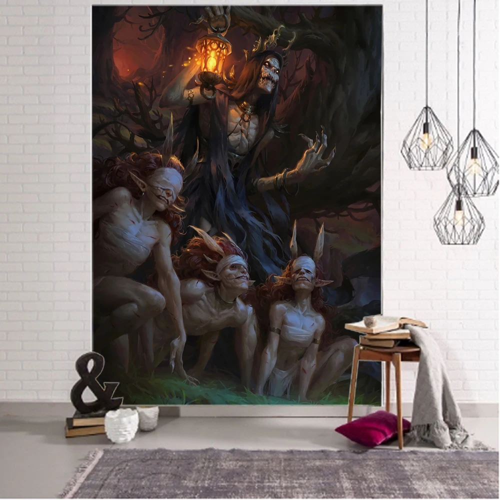 Halloween Ghost Terror Castle Pumpkin Ghost Head Background Decoration Tapestry Halloween Party Background Decoration