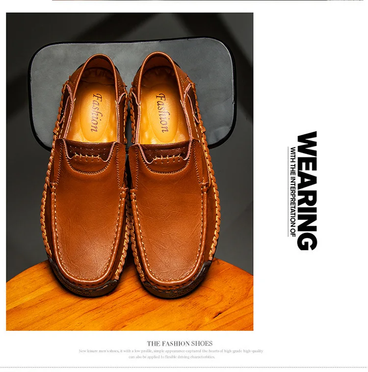 Handmade Genuine Leather Soft Soled Male Casual Shoes Comfortable