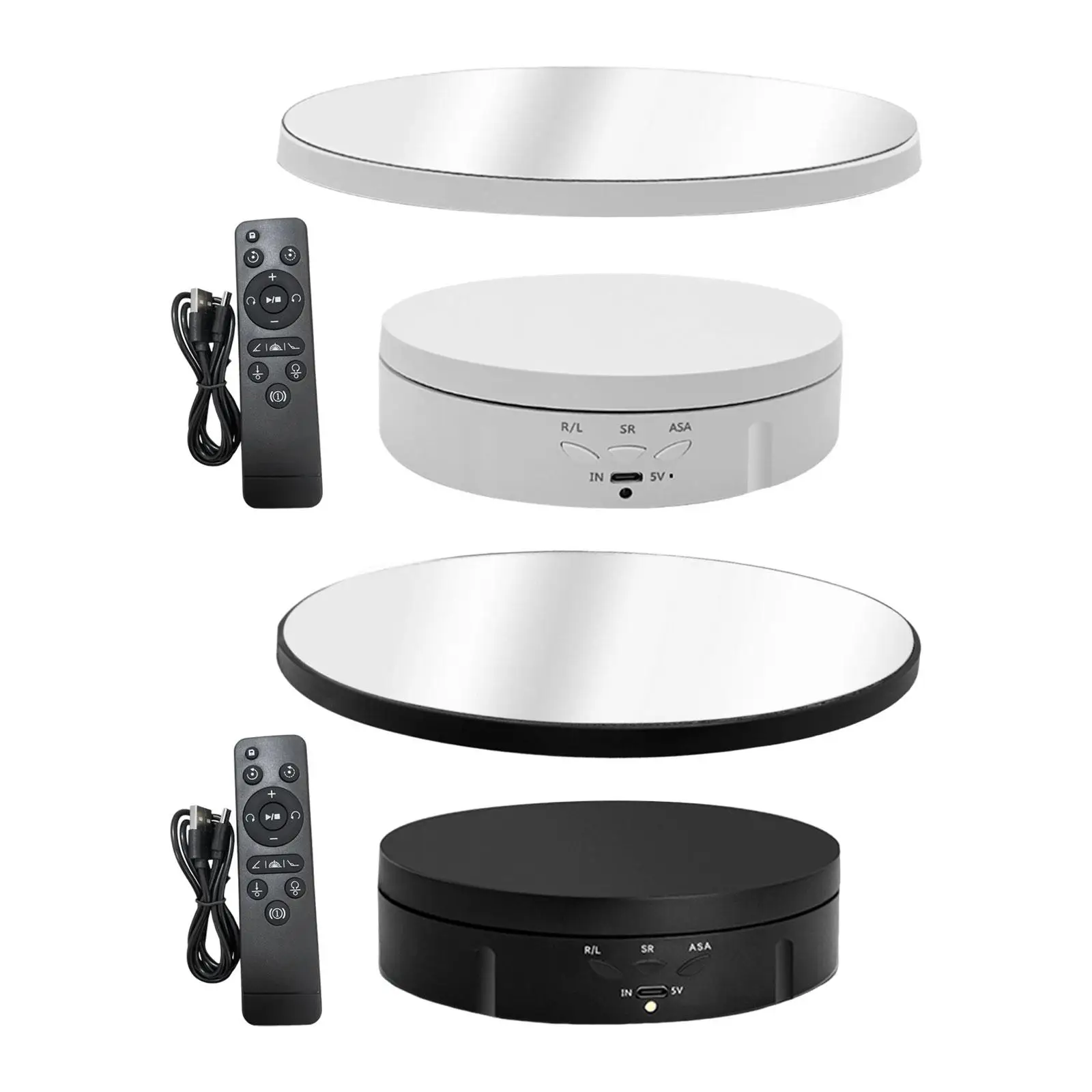 

Rotating Display Stand Mirror Covered Automatic Revolving Platform Photography Turntable for Video Product Display Model Cake