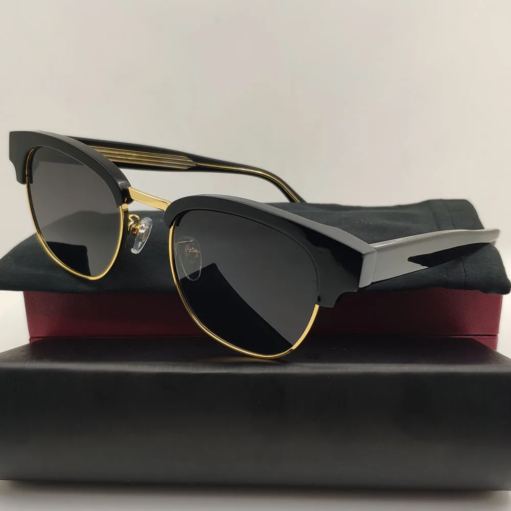 

2024 Retro Black Acetate Hot Trending Products Men Sunglasses For Women Steampunk Split Brand Designer For Sun Glasses UV400
