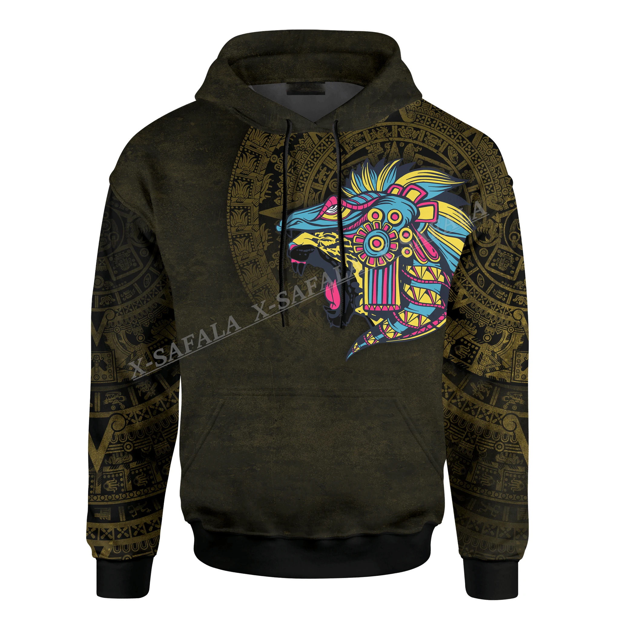 Best Warriors Mexican Aztec Maya Felpa Con Cappuccio Stampata In 3D Da Uomo Pullover Felpa Jersey Maglione Traspirante Di Alta Qualità